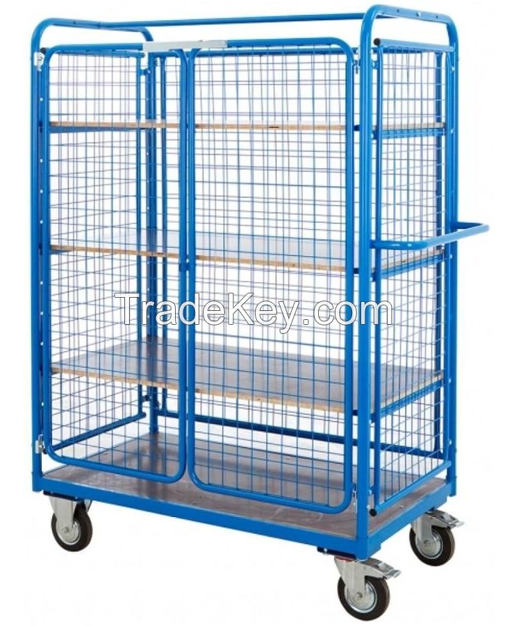 Foldable Collapsible Assembly Roll Container Trolley Rolling Cage Storage Logistic Transportation