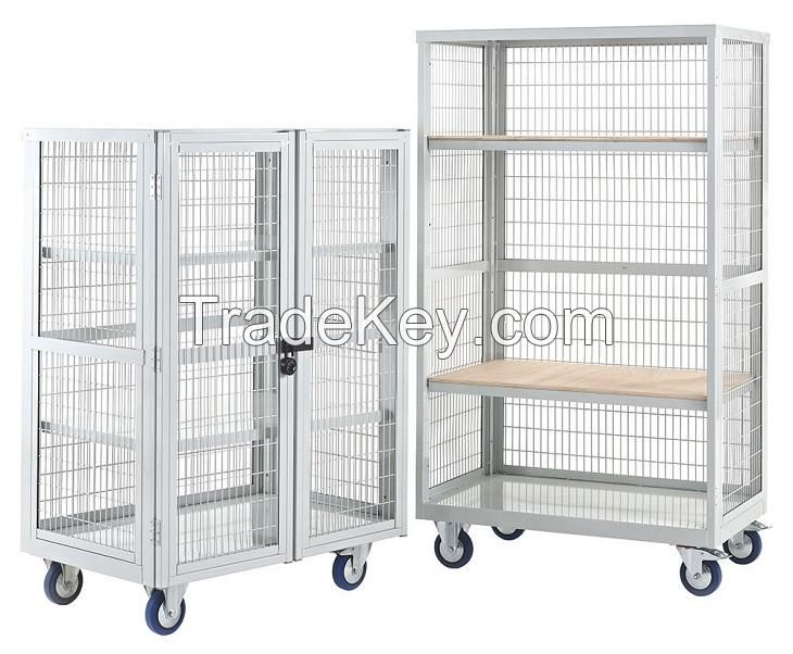 Foldable Collapsible Assembly Roll Container Trolley Rolling Cage Storage Logistic Transportation