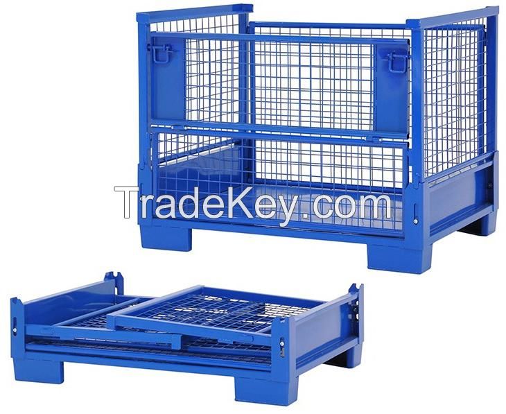 Foldable Collapsible Stackable Pallet Stillage Storage Logistic Transportation Cage Container Box