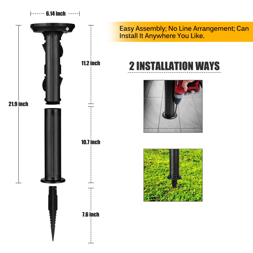 Solar path light 2 adjustable lamps head solar landscape light