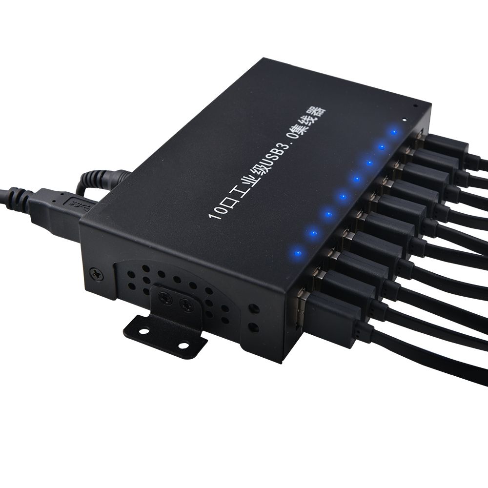 10 Port USB 3.0 HUB for Data Syncs 5GB Fast Speed with 12V 5A Power Adapter