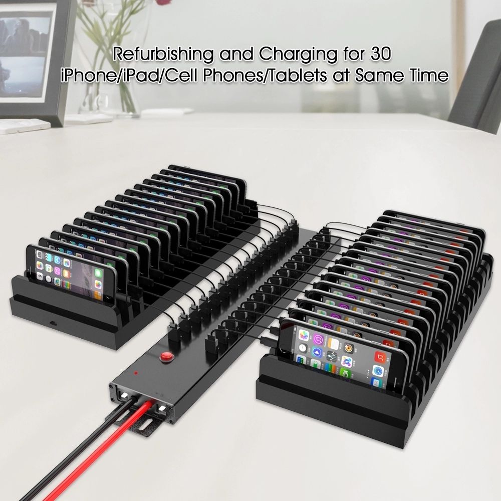  5v 2.1a 30 Port Usb 2.0 Hub Laptop/tablet/iphone/pad  Charging Station For Charger Cart/cabinet With 300w (5v/60a) Power Supply 