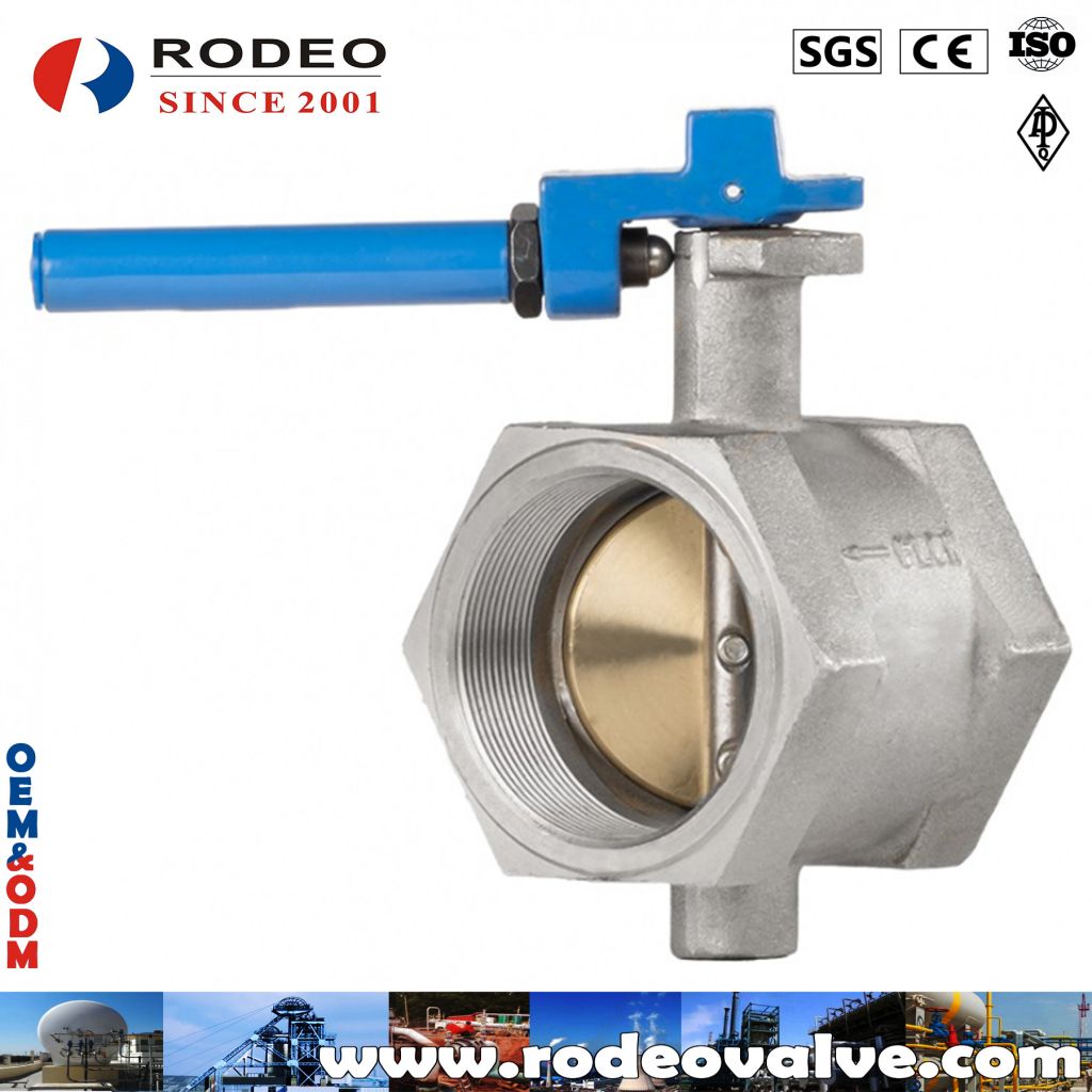 Threaded butterfly valve