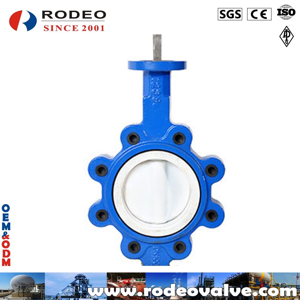 Full PTFE lined lug butterfly valve