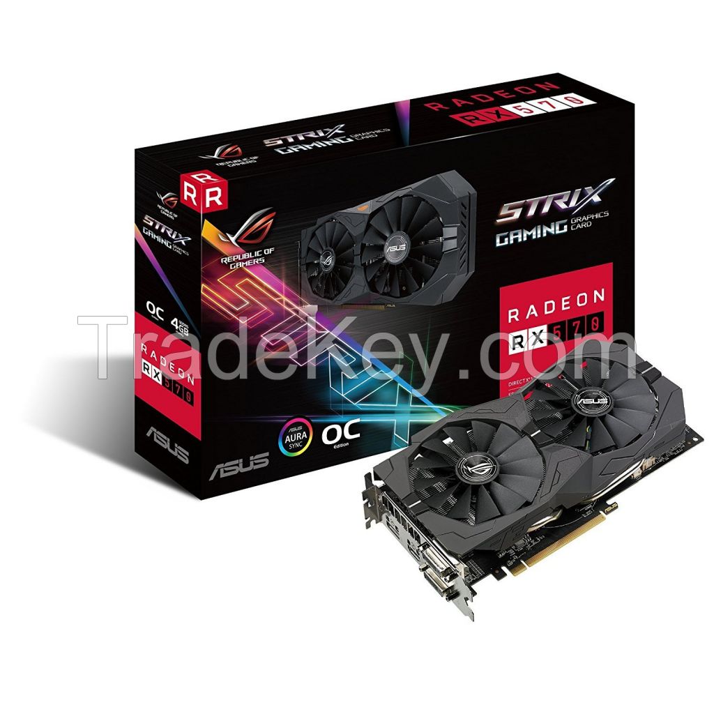 ASUS ROG Strix Radeon RX 570 O4G Gaming OC Edition GDDR5 DP HDMI DVI VR Ready AMD Graphics Card (ROG-STRIX-RX570-O4G-GAMING)