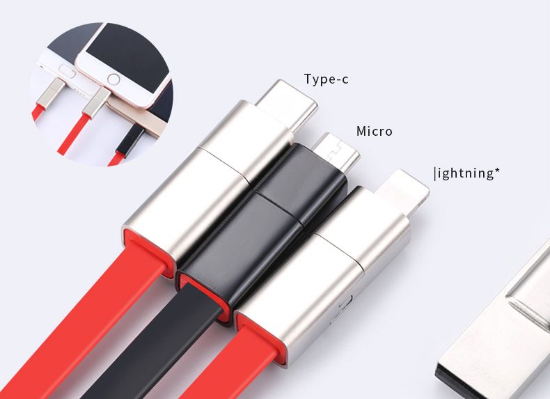 Reusable USB Data Charging Cable for Android, iOS and USB-C for Smart i