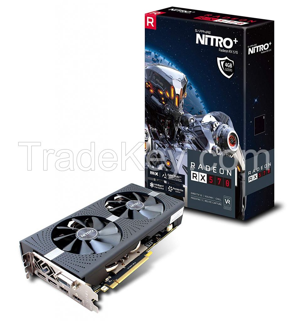 Sapphire 11266-14-20G Radeon Nitro+ RX 570 4GB GDDR5 Dual HDMI / DVI-D / Dual DP with Backplate (UEFI) PCI-E Graphics Card