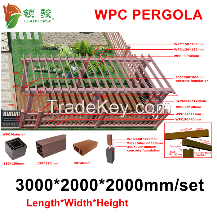 Wood Plastic Composite Outdoor Pergola