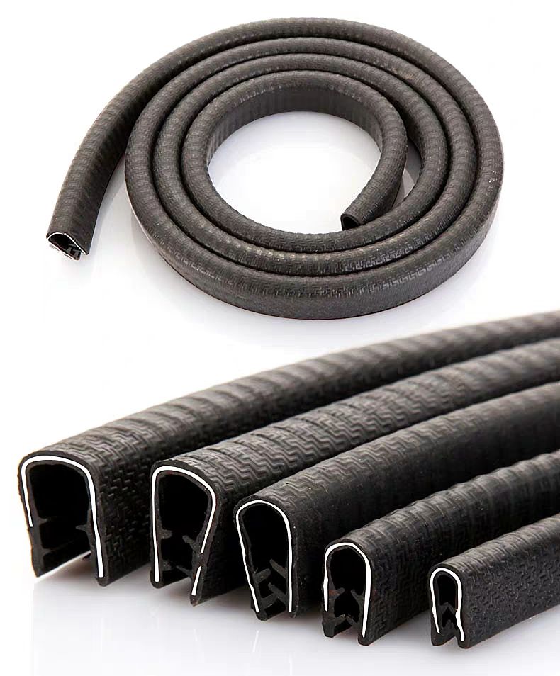 U shaped edge trim for car door and window edge protective rubber seal