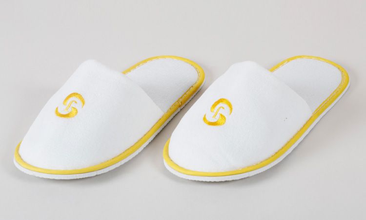 Eliya 5 Star White Hotel Slippers/Cotton Slipper with EVA/ Anti-Slip Dots Sole