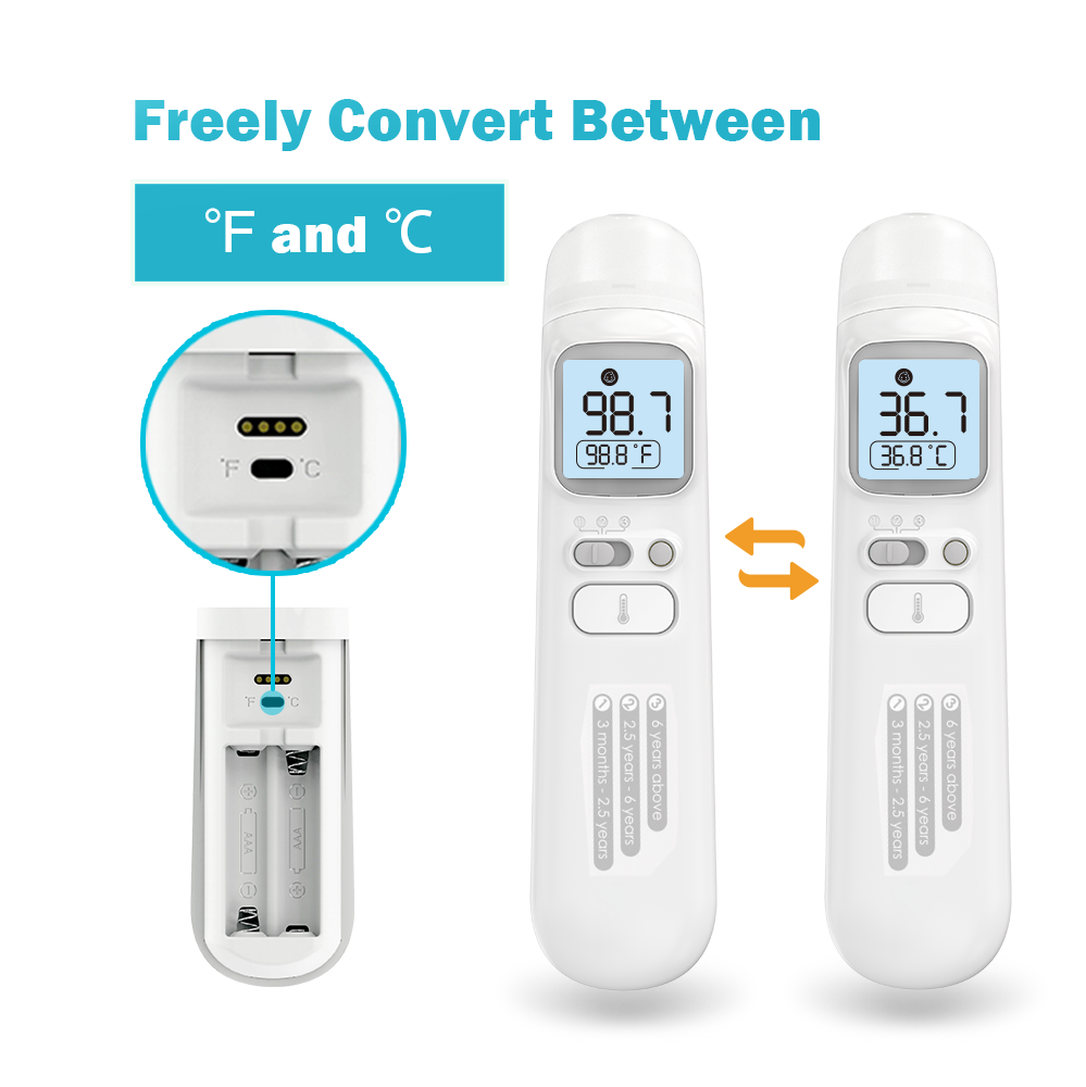 AOJ-20B easy scan digital infrared ear thermometer with forehead function hand thermometer 