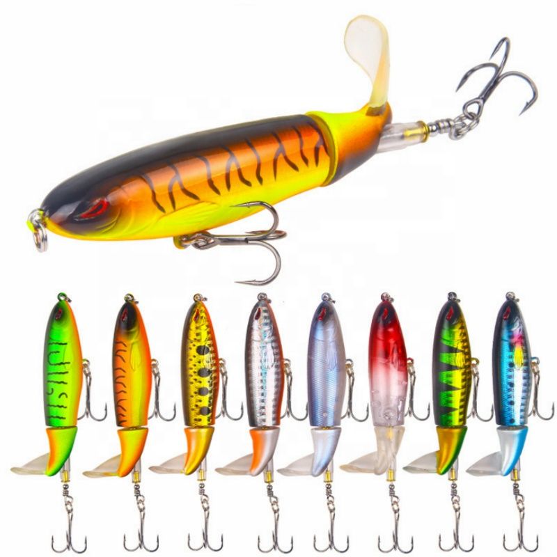 Fishing Lure Whopper Popper 10cm/13g Topwater Artificial Bait Hard Plopper Soft Rotating Tail Fishing Tackle Hooks