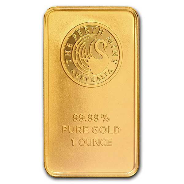 Australia The Perth Mint 1 Ounce 99.99% Pure Gold Plated Bar