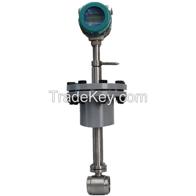 Insertion vortex steam flow meter