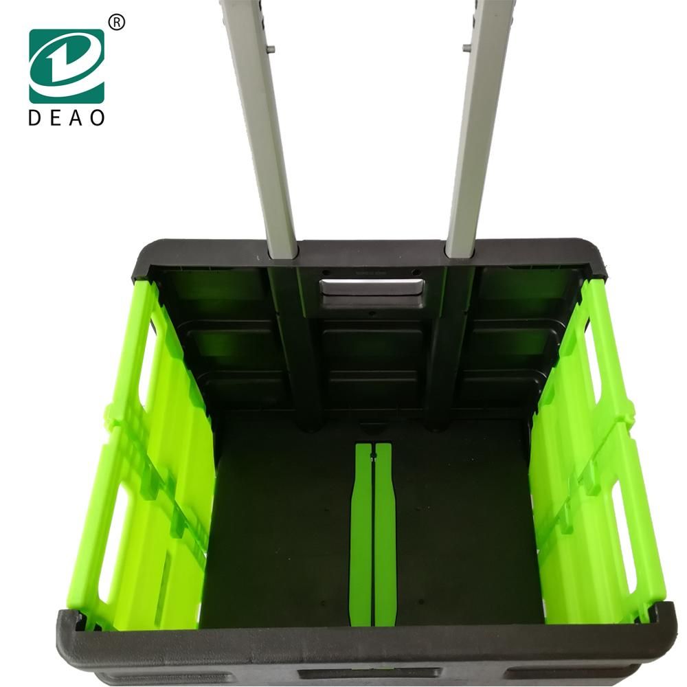 Plastic Moving Shopping Utility Foldable Cart Trolley on Wheels