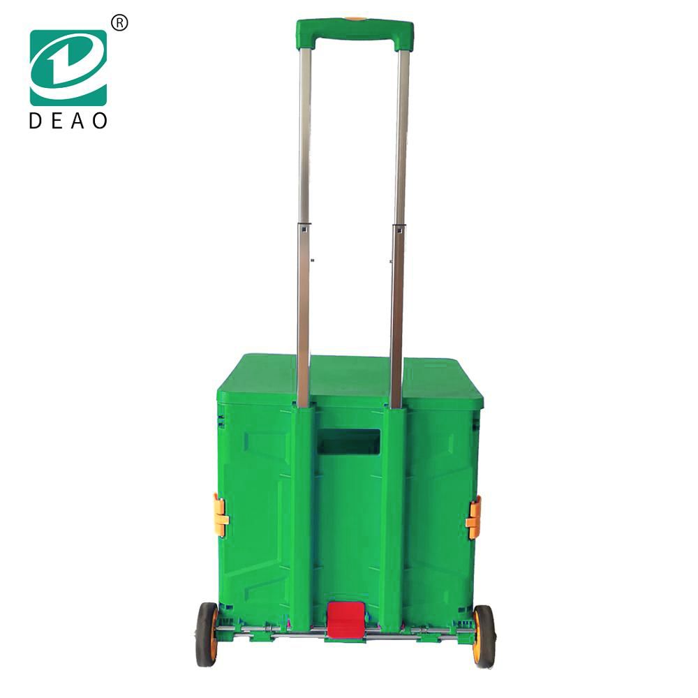 OEM available fashion and smart foldable plastic shopping trolley cart with universal wheels for adults