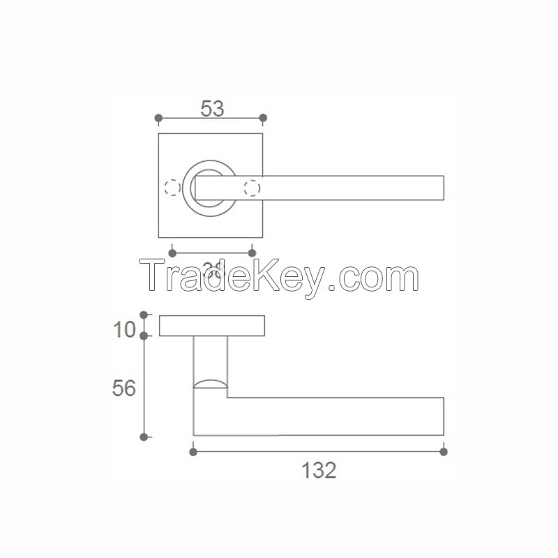 Ultra Hardware Door Mortise Interior Set Door Lock Handle with square rosette