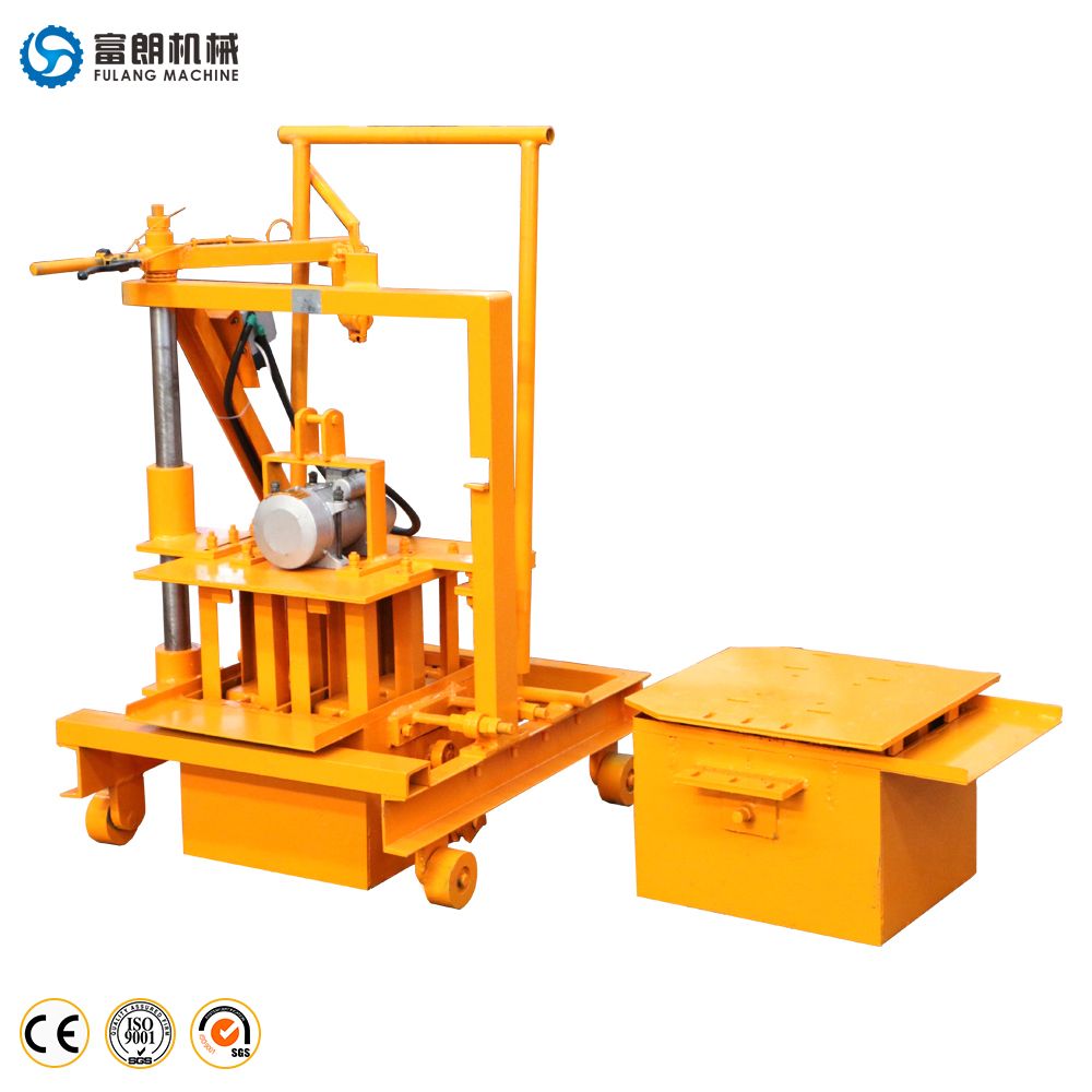 small manual mobile concrete hollow block cement brick making machine