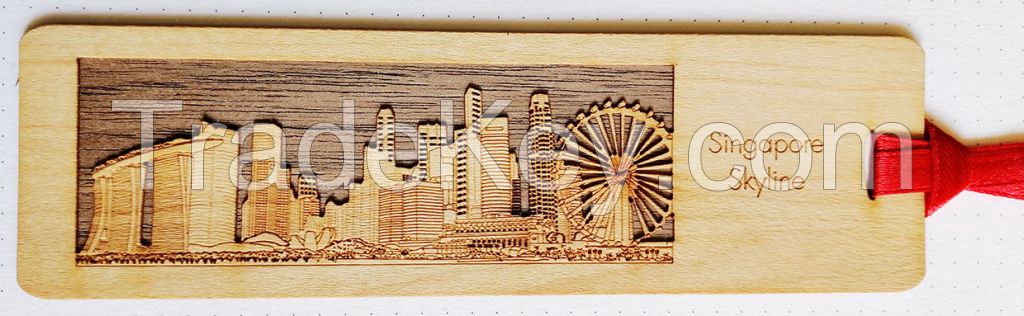 Laser etched souvenirs on remnant wood ply
