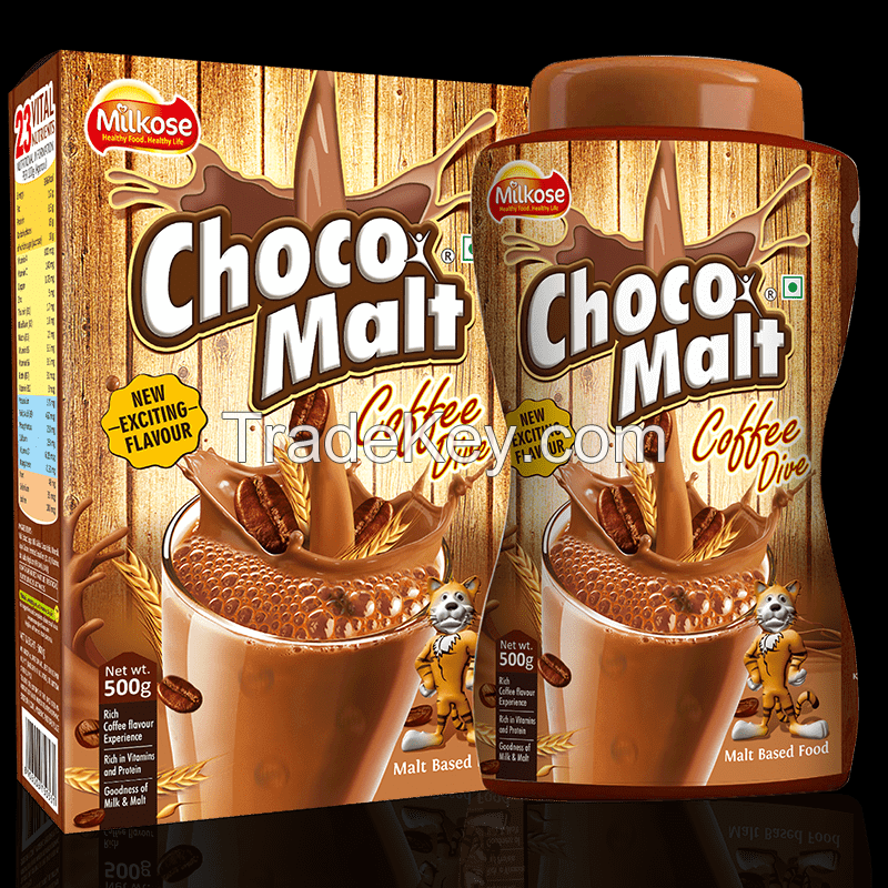 ChocoMalt (Flavors Available- Chocolate & Coffee SKUs- 500g Jar, 500g Refill, 200g Jar)