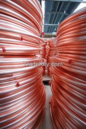 Copper tubes for the equipment of air conditioners, refrigerators and freezers