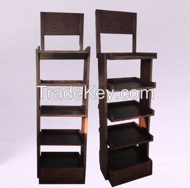 High quality floor Solid Wood display rack and wholesale wooden display