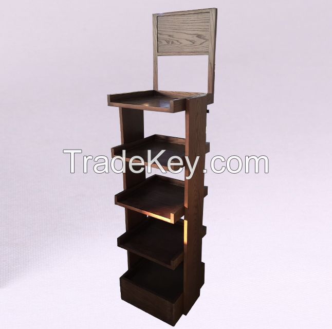 High quality floor Solid Wood display rack and wholesale wooden display