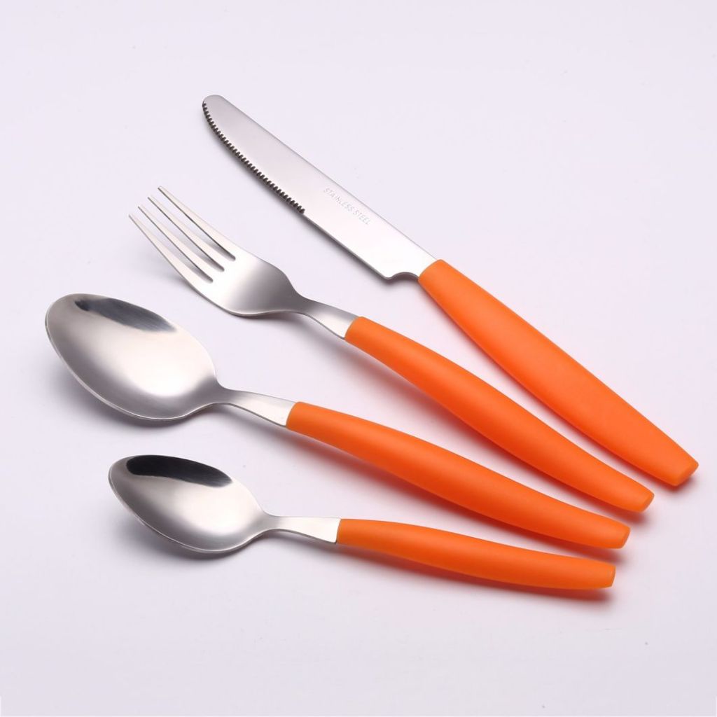 Stainless Steel plastic handle flatware set 