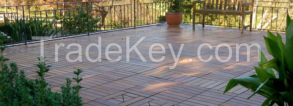 Interlock waterproof outdoor WPC decking tiles 