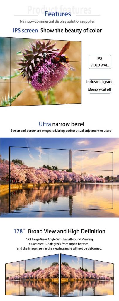 49 Inch FHD 1920x1080 Ultra-Narrow Bezel 1080p LED LCD Video Wall
