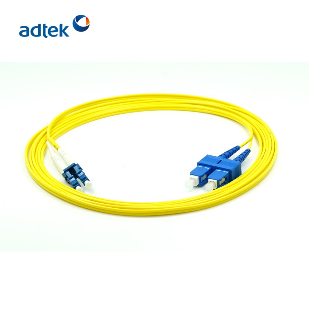 LC/UPC-SC/UPC Duplex 2.0mm 9/125 Singlemode 3M PVC yellow Fiber Optic Patch Cord