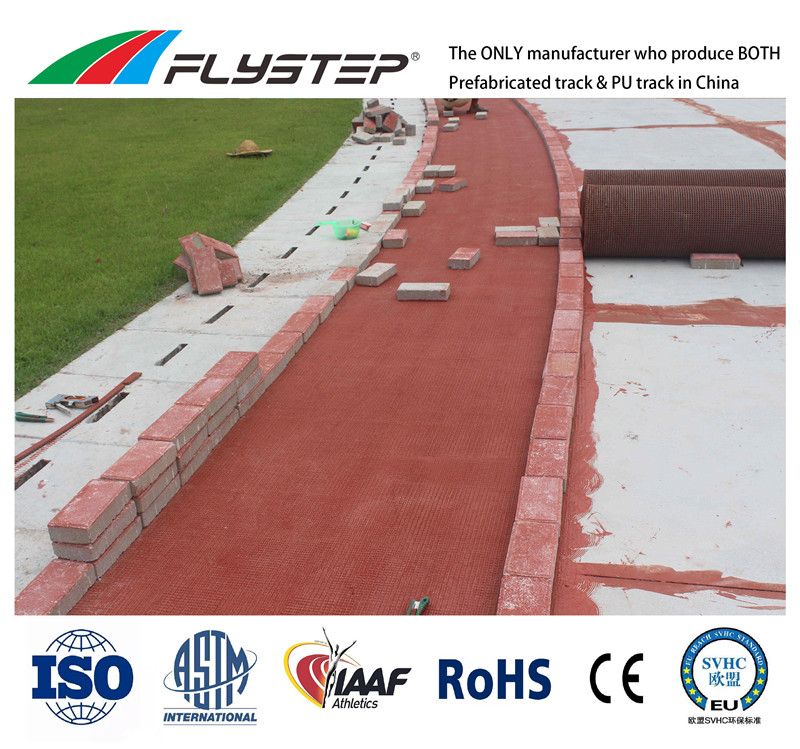 Anti-UV, Anti-Skid, Water-Resistance, Weather-Resistance, IAAF Prefabricated Rubber Running Track