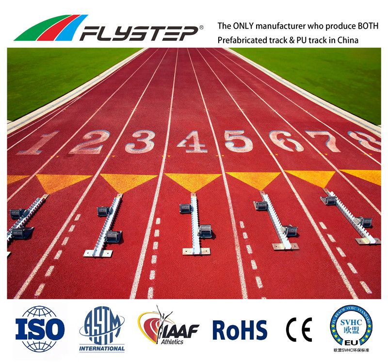 Anti-UV, Anti-Skid, Water-Resistance, Weather-Resistance, IAAF Prefabricated Rubber Running Track