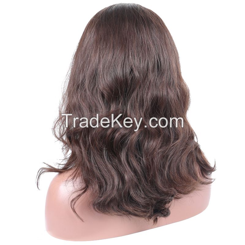 Jewish Wig 100% Unprocessed European Virgin Hair 4x4 Silk Base Human Hair Wigs 130% Natural Wavy Kosher Wigs Sports Bandfall Wig