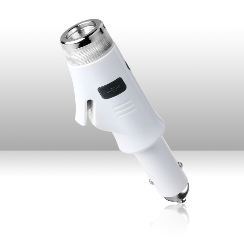 2019 new multifunctional car charger with power bank flashlight hammer