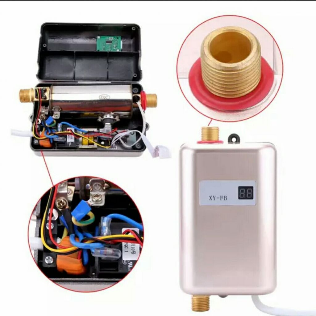 3400W Electric Water Heater Instant Tankless Water Heater 110V/220V 3.8KW Temperature display Heating Shower Universal