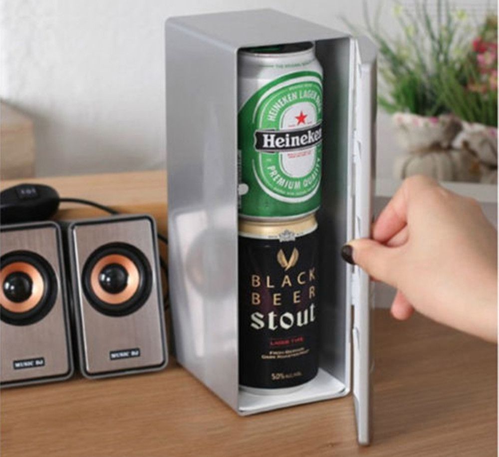 Portable Mini USB Fridge Cooler Refrigerator Warmer Heating Cooling Mini Refrigerators For Bottled Water Beverages Coffee
