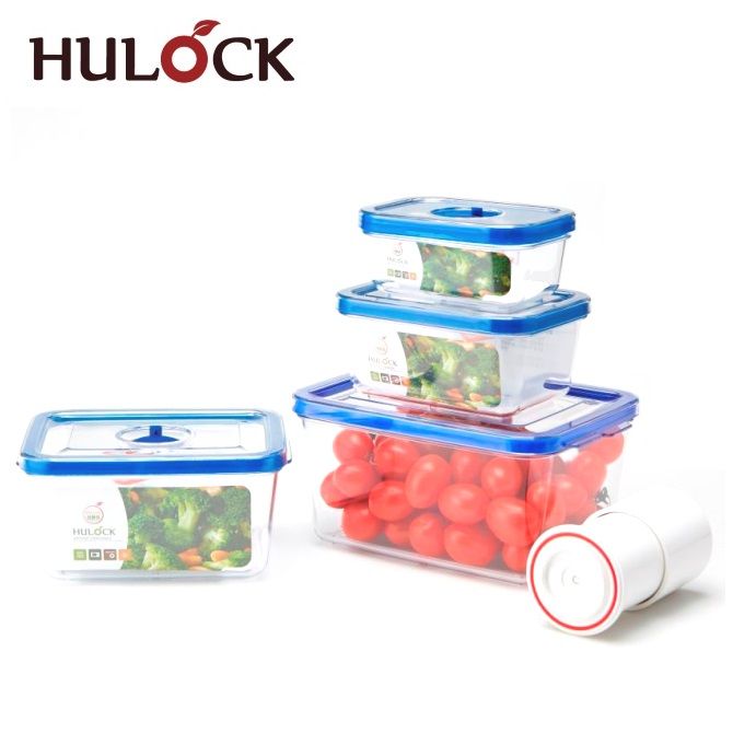 Hulock vacuum airtight storage container with pump - rectangle 4pcs set