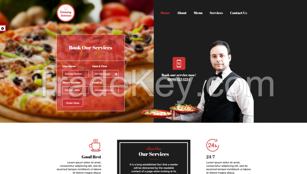 Website catering, food, drinks