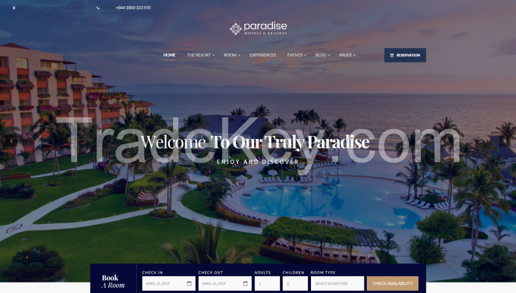 Website Hotel, Villa, Resort