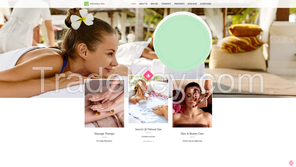 Website spa, massage, skin care, salon