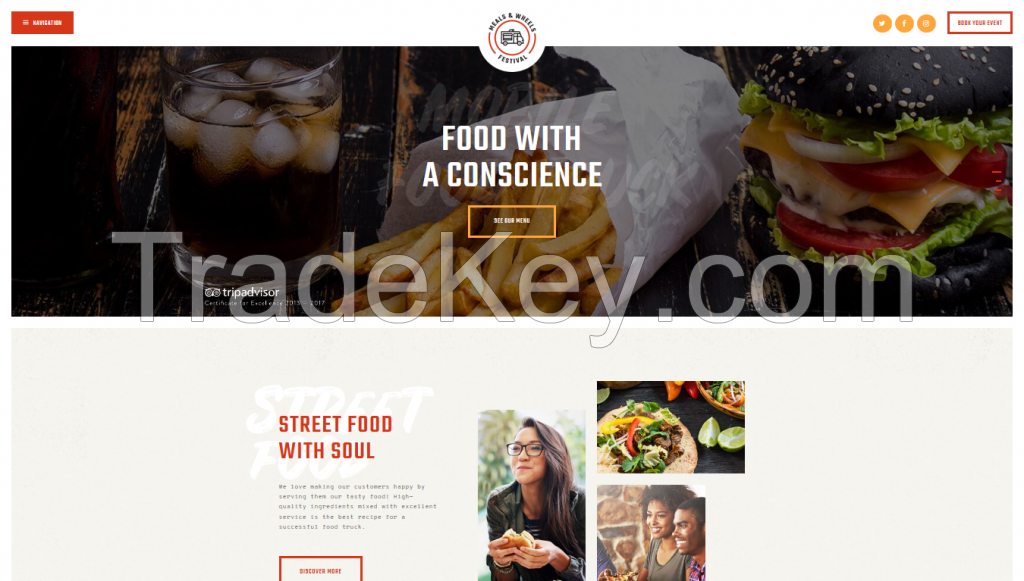 Website catering, food, drinks