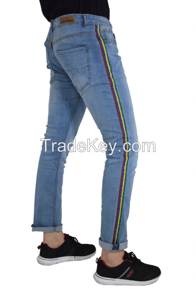 Multi Color Side Stripe Jeans