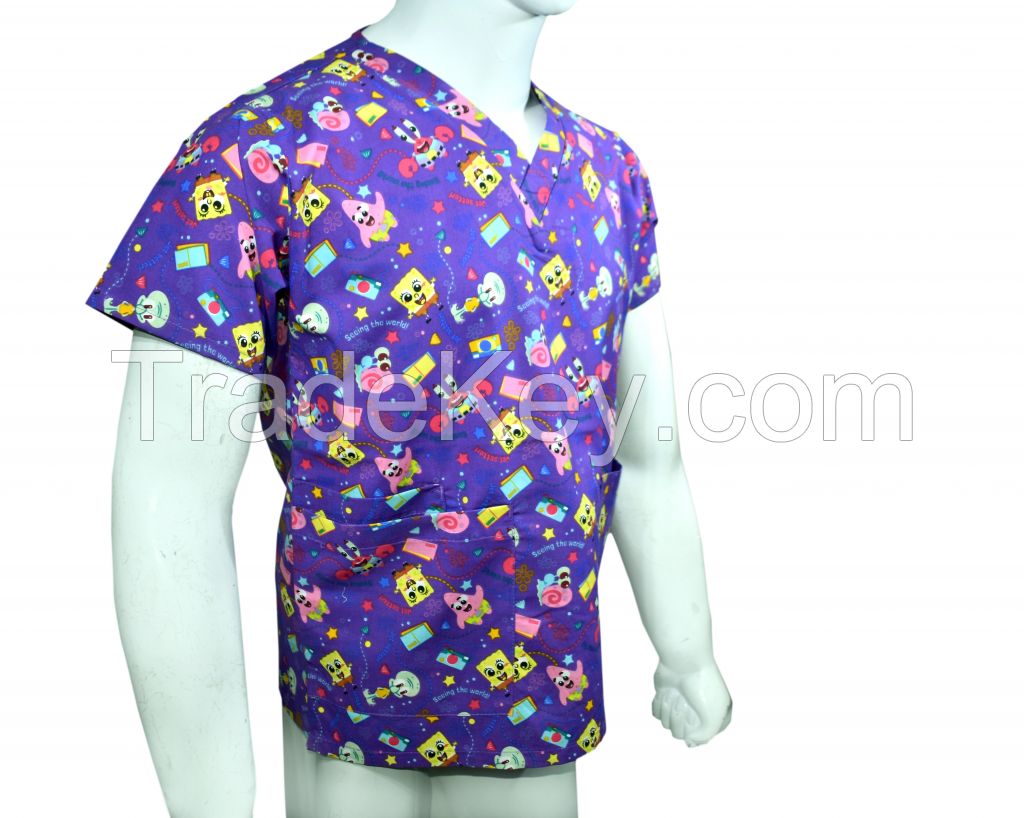 Nickelodeon scrub tops 