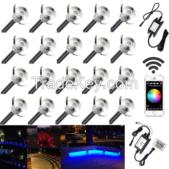 10cs 22mm 12V Outdoor Garden Yard LED Deck Rail Stair Step Patio Terrace Lights