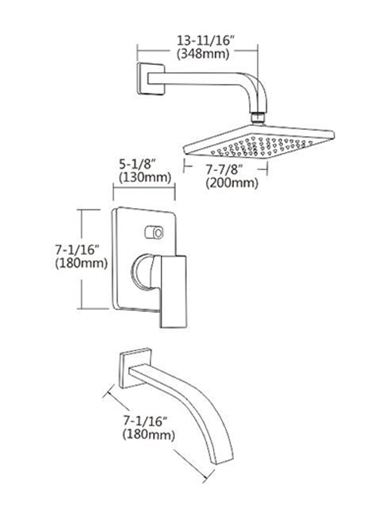 Pressure Balance Rain Shower Faucet