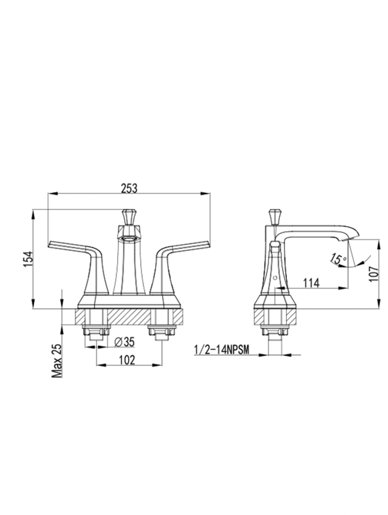 Two handle Lavatory Faucet