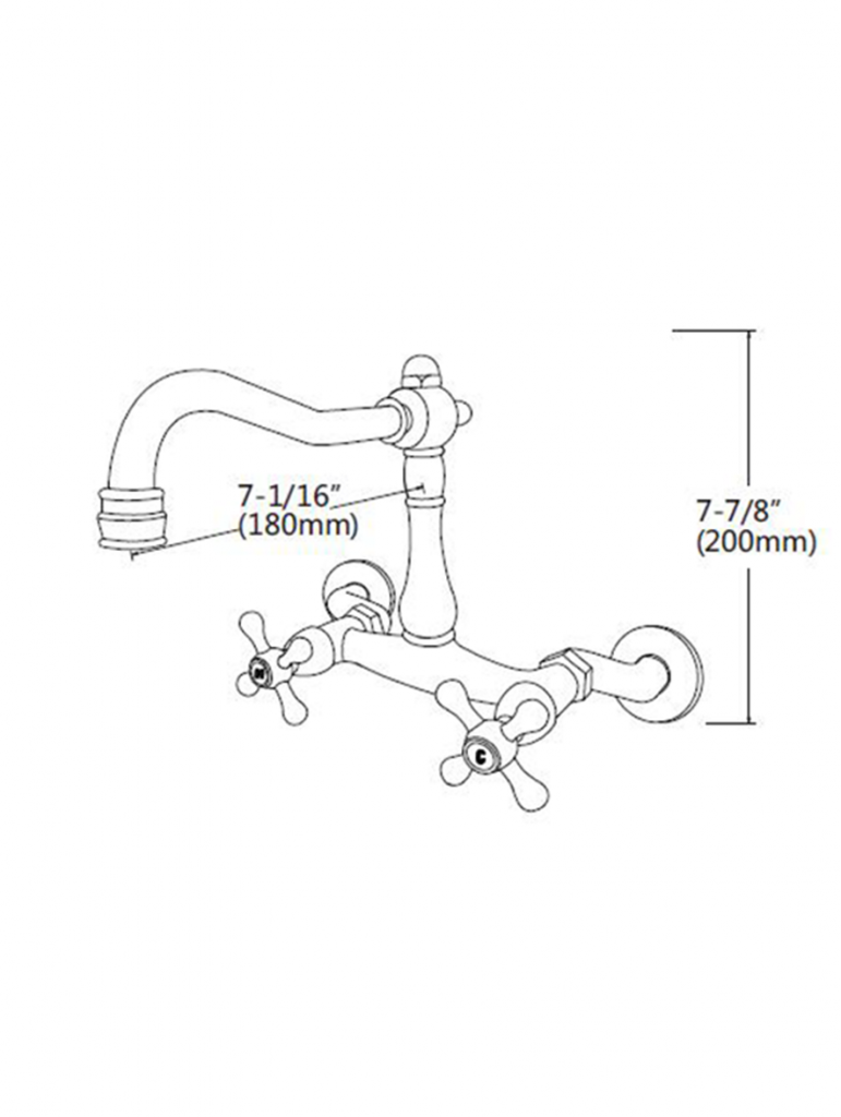 Two Cross handle wall mounted Lavatory Faucet