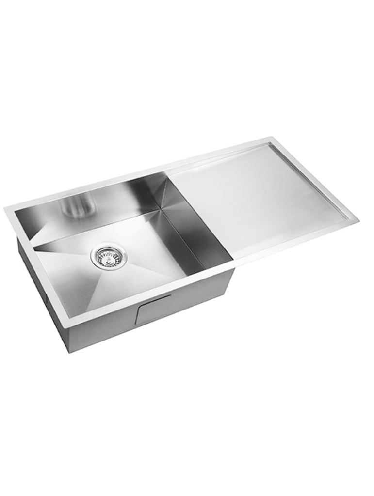 Single bowl drain board sink