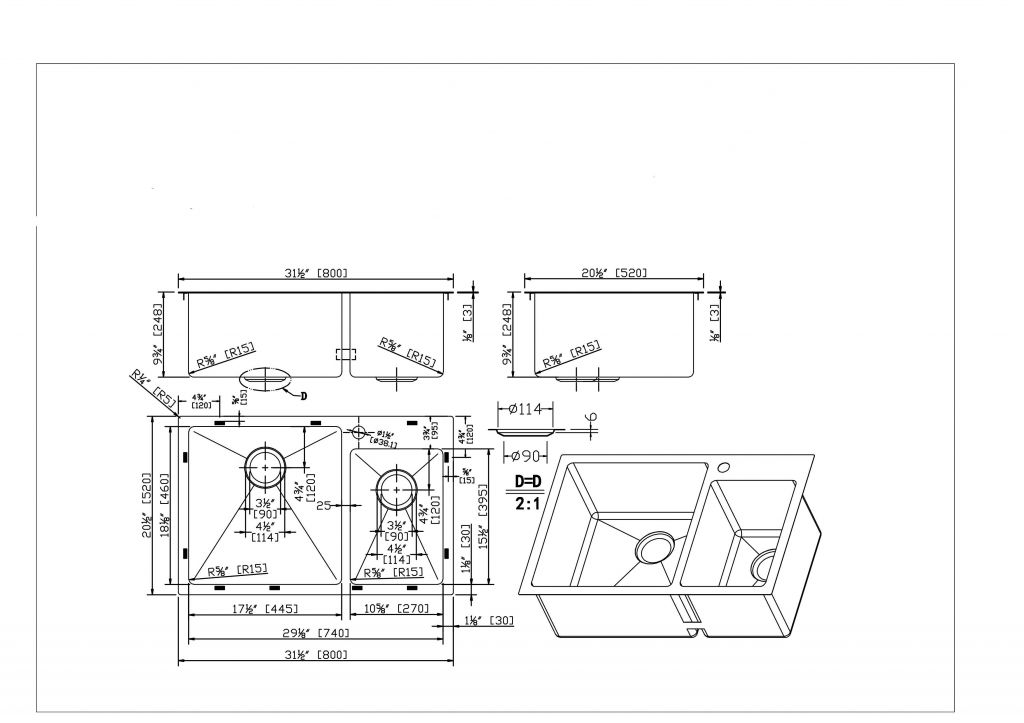 Apron double Bowl Sink